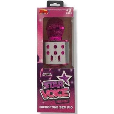 Imagem de Microfone Infantil Karaoke Bluetooth STAR Voice, Rosa pink