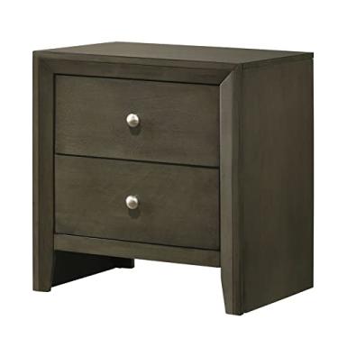 Imagem de pcagfaajmh Mesa de cabeceira moderna espelhada cômoda de madeira Queen King com gavetas para quarto, sala de estar, banheiro (baú cinza) (mesa de cabeceira cinza)