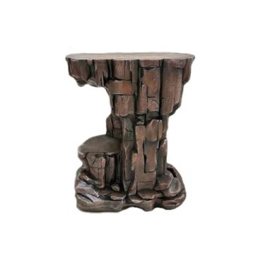 Imagem de suporte para bonsai Suporte decorativo para plantas em imitação de pedras para sala estar, varanda e jardim