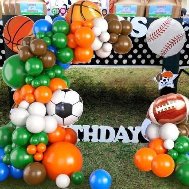 Imagem de Conjunto De Balões Temáticos De Esportes 108 Peças Futebol Basquete Be