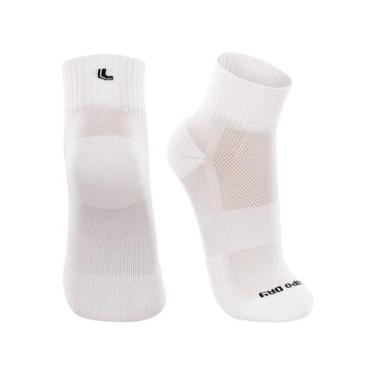 Imagem de Kit com 2 Pares de Meias Esportiva Cano Médio Lupo 3360-002, Branco, 3