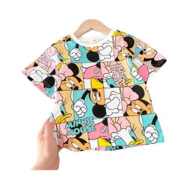 Imagem de Camiseta De Verão Com Desenhos Animados Da Disney Para Meninas, Manga 