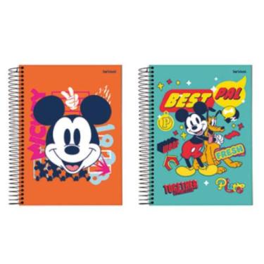 Imagem de Kit c/ 2 caderno espiral univ. mickey c/ 80 folhas - jandaia