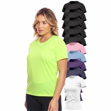 Imagem de Kit 10 Camisas Academia Esportiva Com Proteção Uv Feminina-Feminino