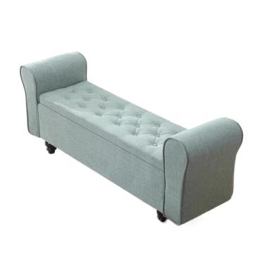Imagem de Foyer Multifuncional Fim da Cama Armazenamento Quarto Armário de Cabeceira Sofá Banco Loja de Roupas Banco de Sapatos Mudroom (Verde, Grande)