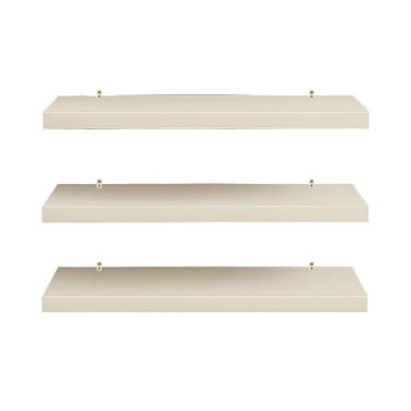 Imagem de Kit 3 Prateleiras 15 x 80/60/40 MDF Branca Preta Nicho Suporte Decoração Sala Quarto Banheiro Escritório(Kit 3 Prateleiras 15cm x 60cm,Branco Tx)
