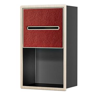 Imagem de Dispensador de papel higiênico com nicho de parede embutido, sem necessidade de azulejos para armazenamento, suporte de papel higiênico de aço inoxidável com prateleira, multicolorido (moldura dourada