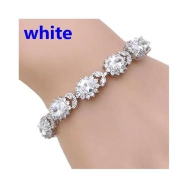 Imagem de Pulseira Elegante De Cristal E Pedras Preciosas Para Mulheres, Joia Ch