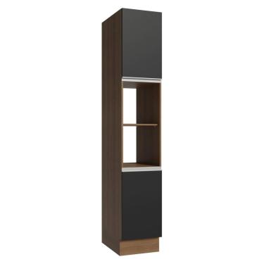 Imagem de Paneleiro 40 cm 2 Portas e 2 Nichos Rustic/Preto Glamy Madesa