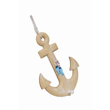 Imagem de Âncora em Madeira Decorativa Cabideiro Praia Marítimo 33CM