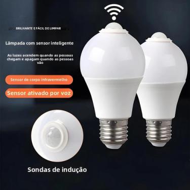Imagem de Lâmpada LED Noturna Com Sensor De Movimento PIR E27 5W 9W 15W - NONE, 
