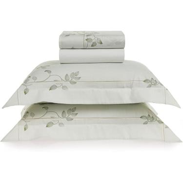 Imagem de Jogo de Cama Karsten Benin 300 Fios 4 Peças Queen Verde