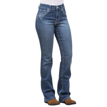 Imagem de Calça Jeans Feminina Bordada Azul Dock`s 37636
