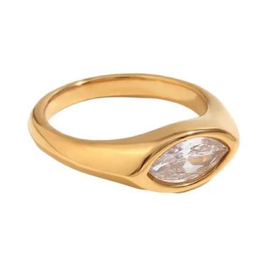 Imagem de Anel Colorido Hipoalergênico Em Zircônia Com Design De Olho De Cavalo,