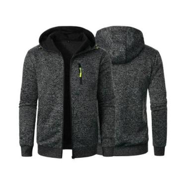 Imagem de Moletom Masculino Slim Fit Com Capuz, Jaqueta Esportiva Casual Para Ou