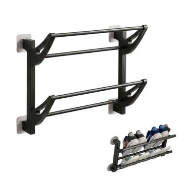 Imagem de Suporte Organizador Sapateiro Toalha Ventosa Banheiro Parede Quarto Closet Lavanderia Sala Casa Multiuso