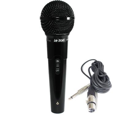 Imagem de Microfone Dinâmico com Fio MC200 para Voz com Cápsula de Neodímio de Alta Sensibilidade Preto Leson
