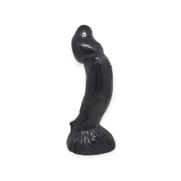 Imagem de Prótese o Gigante em PVC Atóxico Flexível 22CM X 5CM Preto com Ranhuras Estimuladoras e...