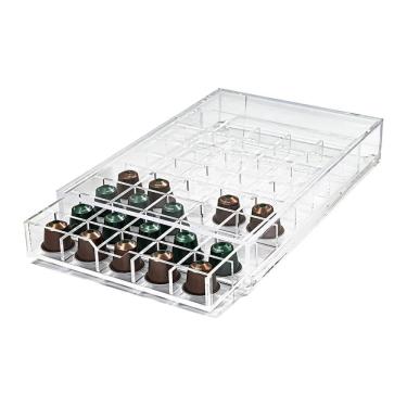 Imagem de Porta Cápsulas Nespresso com Gaveta para 40 Unidades em Acrílico Transparente com Base com Pezinhos Centauri Acrílicos