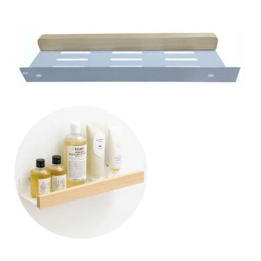 Imagem de Prateleira Multiuso Branca Cozinha Banheiro e Lavanderia 39x12,5CM Metal Fixação Parafuso Organizador Branco