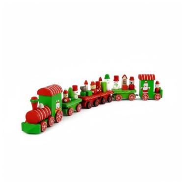 Imagem de Enfeite De Natal Trenzinho De Madeira Decoração Wincy - FIZZY