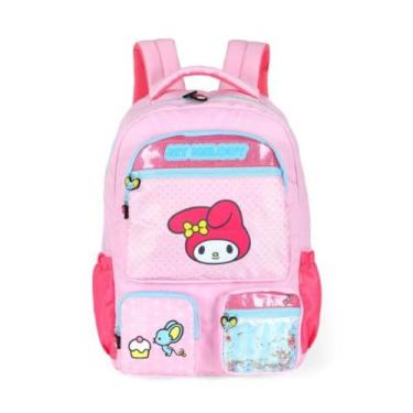 Imagem de Mochila De Costas Escolar Amigos Hello Kitty My Melody Luxo, Rosa
