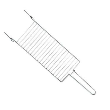 Imagem de Grelha para Churrasco Grelha Parrilla Cromada 56CM em Arame Cromado Fácil de Limpar Prata Mor