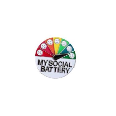 Imagem de Broche Pin Colorful My Social Battery Rotatable Emotion Gau - yiweisai