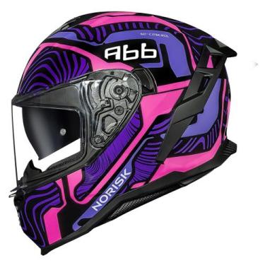 Imagem de Capacete Feminino Moto Norisk Strada 2 Fusion Roxo Oculos, Rosa Roxo P