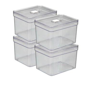 Imagem de Kit 4 Organizador Armário Geladeira 3,8L Multiuso Sem Cheiro - PLASTUT