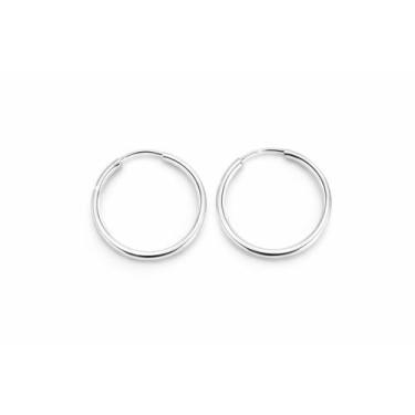 Imagem de Brincos Argola Lisa Unissex 2mm Prata 925 - Atraktiva Joias, 2,2cm