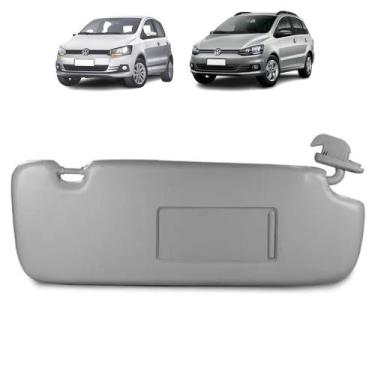 Imagem de Quebra Sol Cinza Canelado com Espelho + Iluminação Volkswagen Fox Spac