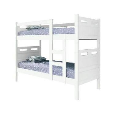 Imagem de Beliche Fênix Jaspe Versátil Vira 2 Camas  Solteiro Branco Estrado 100