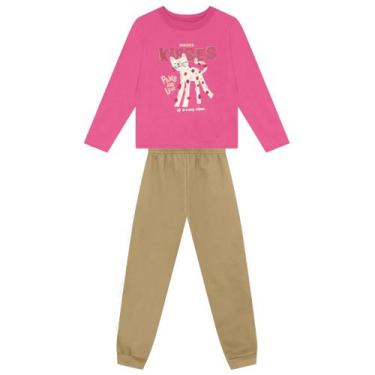 Imagem de Conjunto infantil menina de gatinho em glitter Brandili, 4, Rosa