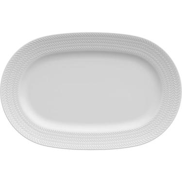 Imagem de Travessa Chevron Germer de Porcelana Branca 22x34cm