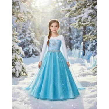 Imagem de Vestido Fantasia Frozen 1 Princesa Elsa Rainha Gelo Neve - Baby Plush,