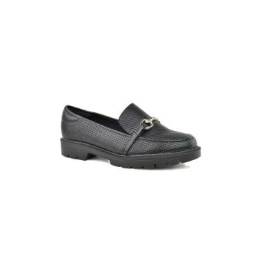 Imagem de Mocassim Beira Rio Loafer Conforto Tratorado Feminino Preto, Preto, 34