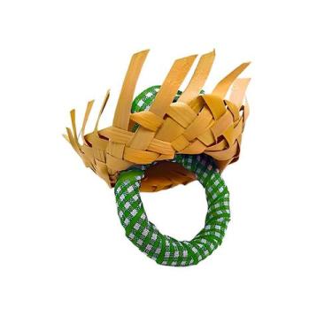 Imagem de Porta Guardanapo Chapéu de Palha Festa Junina - Verde - 1 unidade - Ri