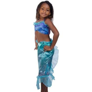Imagem de Fantasia Infantil Premium A Pequena Sereia Roupa Original - Super Magi