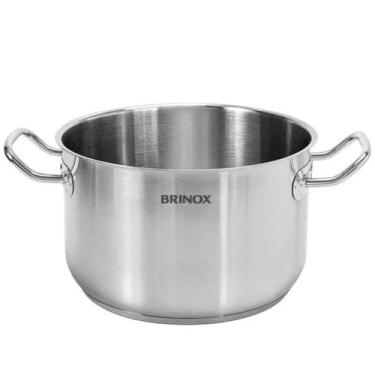Imagem de Caçarola de Indução 32cm Profissional Aço Inox 15,2L Brinox Panela Alt