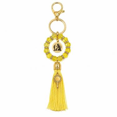 Imagem de Chaveiro Amuleto Cristais Orixá Oxum Amarela Abebê Dourado - Balaio de