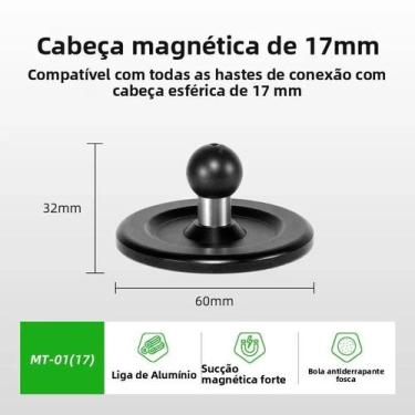 Imagem de Suporte Magnético Universal Para Celular Com Base De Cabeça Esférica D