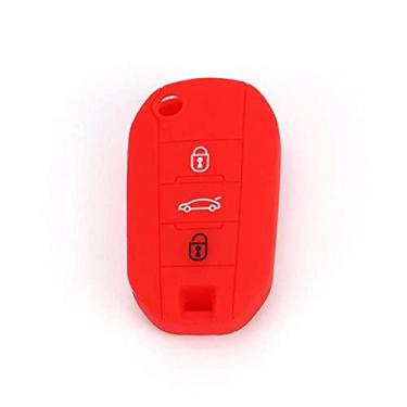 Imagem de WSWJDW Porta-chaves Flip Porta-chaves do carro Capa Porta-chaves Anel Bolsa para chaves, adequado para Peugeot 508 301 2008 3008 408 4008 308 Citroen C4 CACTUS C5 C3 C4L, 4