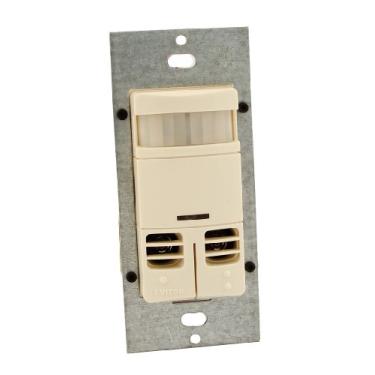 Imagem de Sensor de interruptor de parede Leviton Dual-Relay, sem neutro, multitecnologia, Light Almond