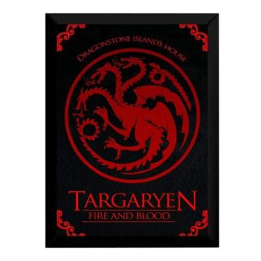 Imagem de Quadro Game Of Thrones House Targaryen Moldura 42x29cm