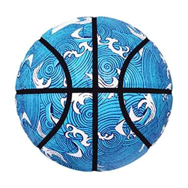 Imagem de No. 7 Basquete personalizado, projetado de acordo com os cinco elementos de ouro, madeira, água, incêndio e terra, o couro macio PU é resistente ao desgaste, presente de aniversário.,Blue (water)