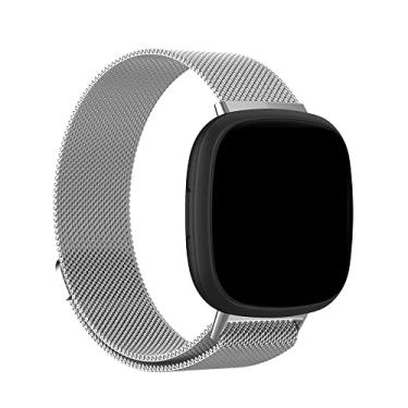 Imagem de Pulseira Magnetica Milanese Loop compativel com Fitbit Versa 3 e Fitbit Sense - Marca LTIMPORTS (Prata)