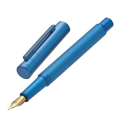 Imagem de Hongdian Caneta Tinteiro Floresta Azul Claro Ponta Médio, Light Blue Nib Fountain Pen Design Clássico com Conversor e Conjunto de Estojo para Canetas de Metal