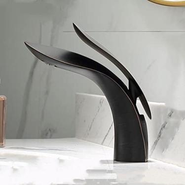 Imagem de Torneira de banheiro de luxo torneira de bacia de cachoeira de ouro rosa único furo torneira de água fria e quente torneira de bacia torneira misturadora torneira de pia, 4, China