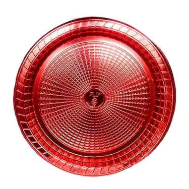 Imagem de Prato Descartável Metalizado Vermelho 15cm - 10 Unidades - Flip